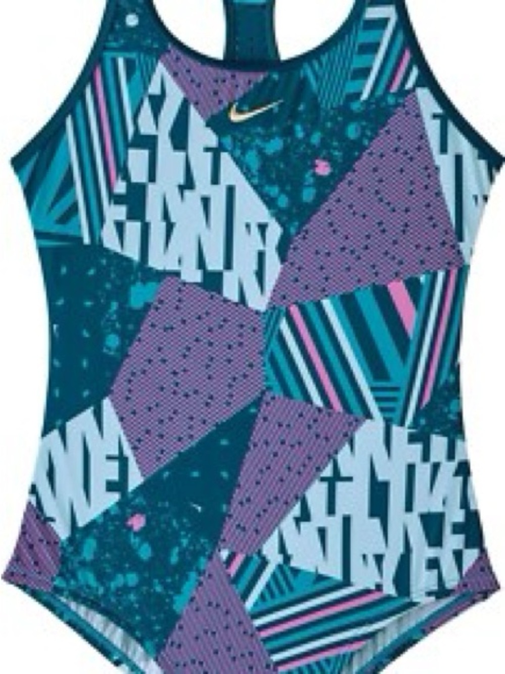 Nike Girl's Mash Up Racerback One-Piece Green Abyss Size M